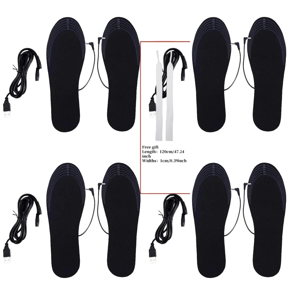USB Heated Shoe Insoles Feet Warm Sock Pad Mat Electrically Heating Insoles Washable Warm Thermal Insoles Unisex WJ014 Insoles