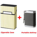 Portable Cigarette Case Metal Smoking Cigarette Box 20pcs Capacity Tobacco Holder Cigarettes Pack Cover Storage Box Men's Gadget