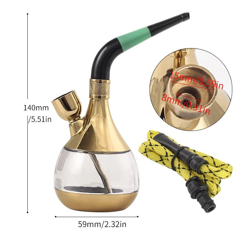 New Luxury Hookah For Smoking Tobacco &Cigarette Filter Smoke Water Pipe Shisha Set with Brass Herb Bowl Smoking Accessories
