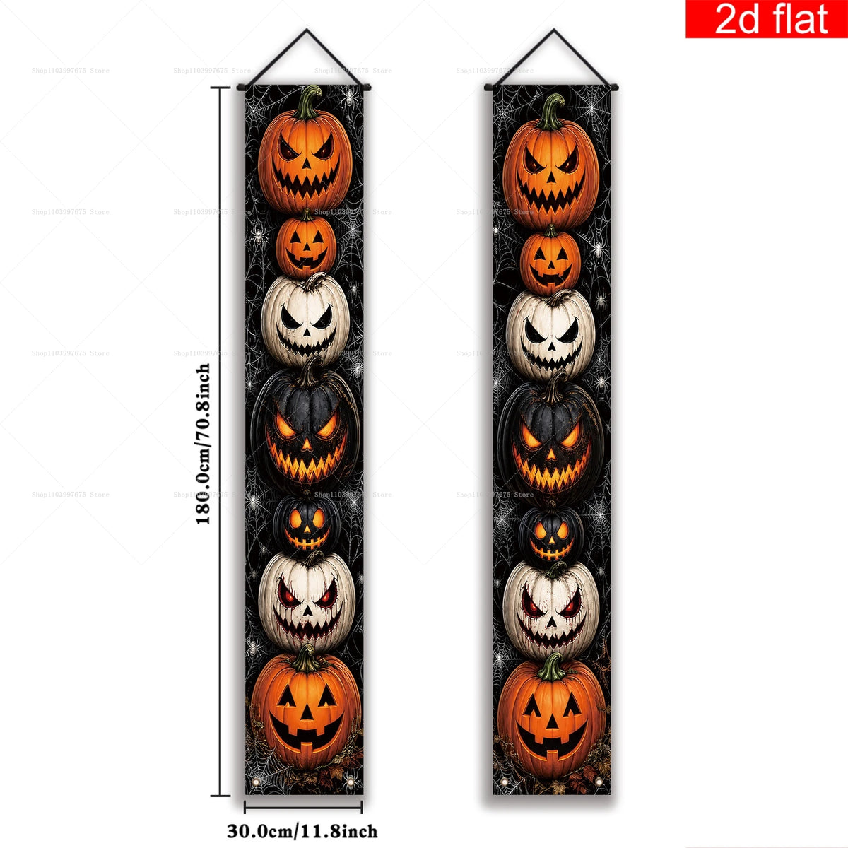 Halloween Decorations Porch Banner Scary Jack Lantern Pumpkin Spider Web Hanging Sign for Indoor Outdoor Halloween Party Decor