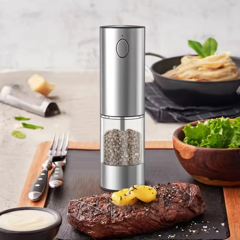 1/2pcs Automatic Pepper Grinder Salt And Pepper Grinder USB Rechargeable Adjustable Coarseness Spice Mill for Kitchen Tool
