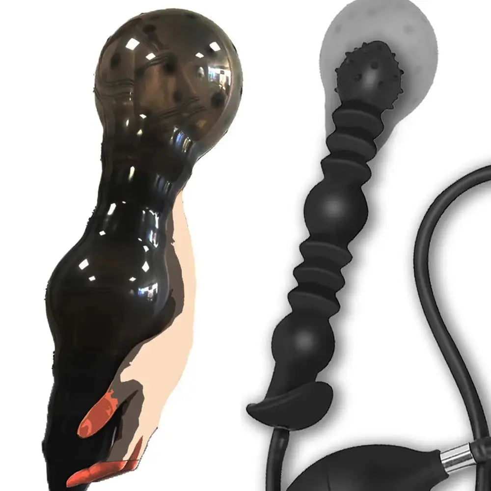 Folding Inflatable Anal Plug Super Huge BDSM Inflate Buttplug Expandable Dildo Pump Anal Dilator For Women/Men Vaginal Anal Toys