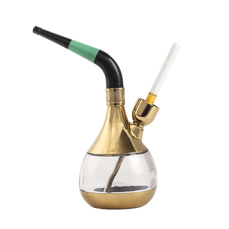 New Luxury Hookah For Smoking Tobacco &Cigarette Filter Smoke Water Pipe Shisha Set with Brass Herb Bowl Smoking Accessories