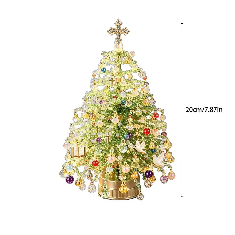 DIY Beaded Christmas Tree Kit Handmade Creative DIY Beading Project Set 3D Crystal Bead Holiday Craft Set for Women Men Home
