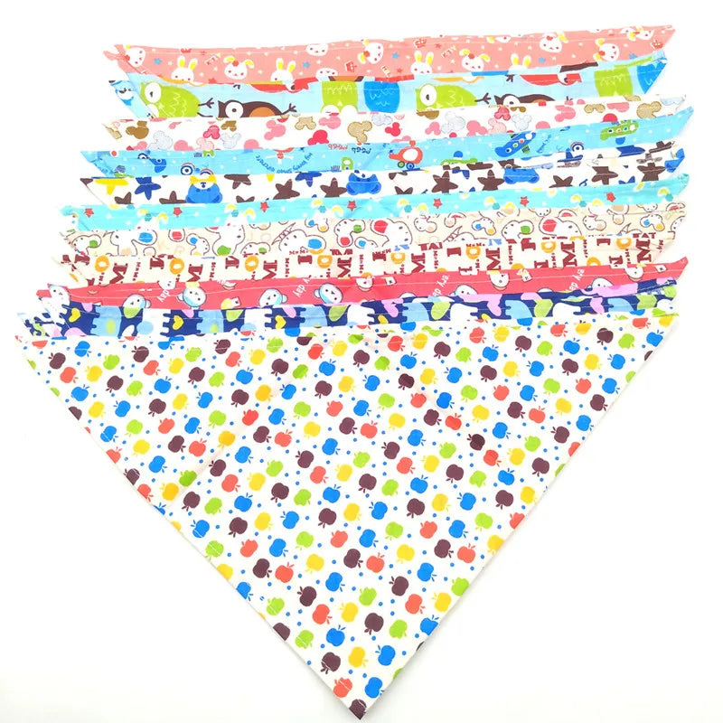 30/50 Pcs Bandana Small Middle Large Dog Bibs Scarf Cotton Adjustable Pet Puppy Kerchief Dog Accessories Pet Supplies
