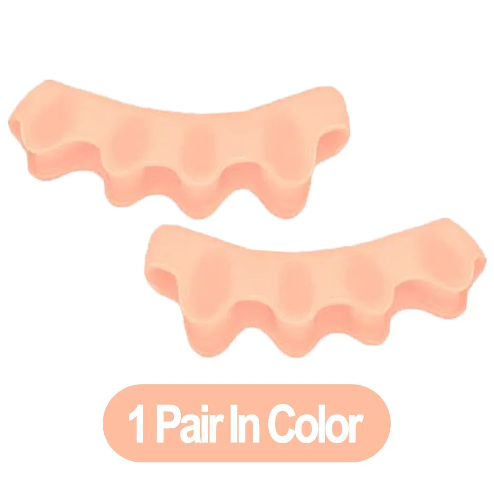 1 Pair Silicone Toe Separator Bunion Corrector Hammer Toe Corrector Soft Silicone Material for Toe Separation Foot Care Tool