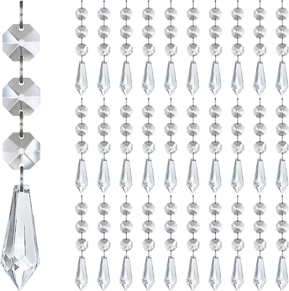 30pcs Christmas Tree Decorations Transparent Acrylic Crystal Hangings For Xmas New Year Wedding Venue Decor DIY Accessories