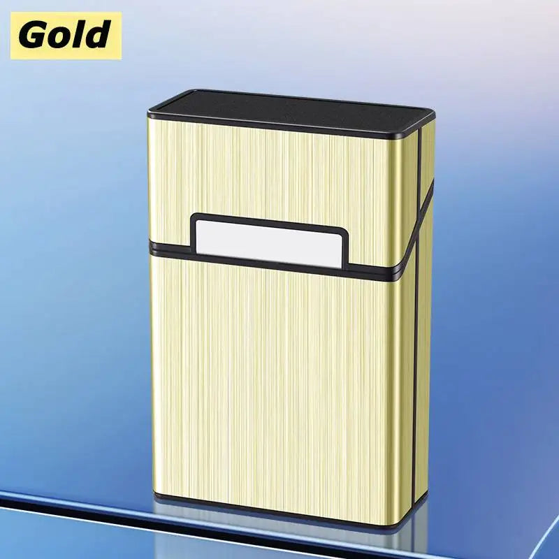 Portable Cigarette Case Metal Smoking Cigarette Box 20pcs Capacity Tobacco Holder Cigarettes Pack Cover Storage Box Men's Gadget