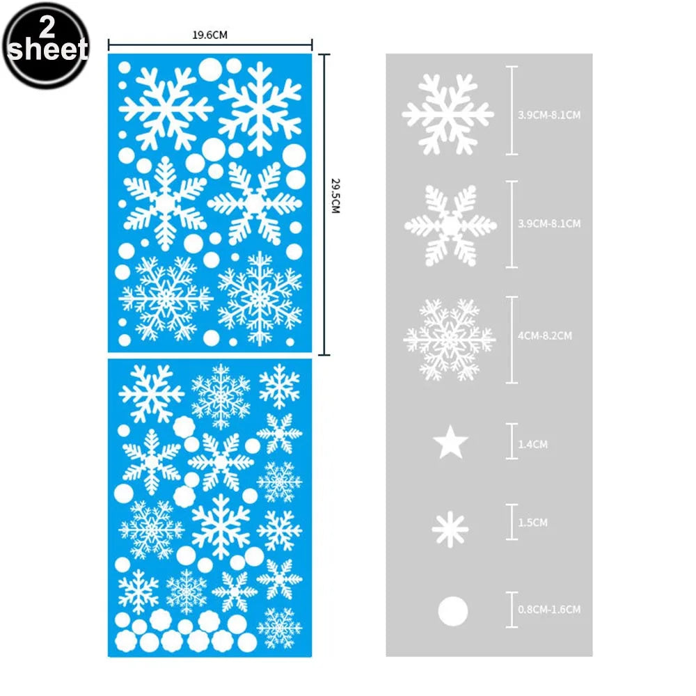 Christmas Window Stickers Santa Claus Reindeer Snowflake Static Window Clings Merry Christmas Glass Decals New Year Party Decors