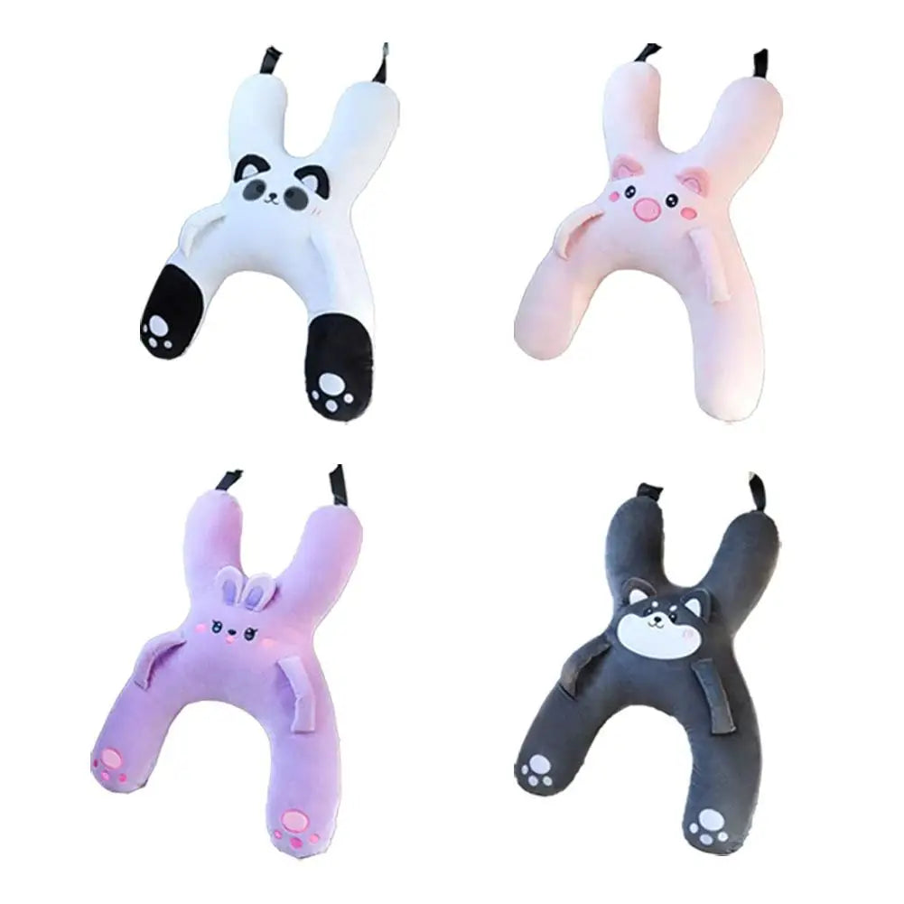 1PC Car Mounted Child Sleeping Pillow Car Cute Cartoon Pillow Car Removable Comfortable Breathable Headrest Lumbar Support