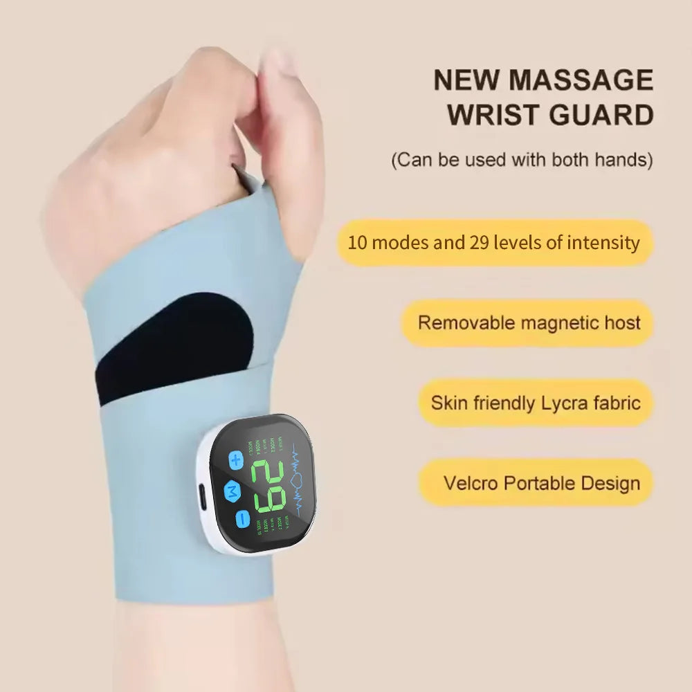 Electric Heating Wrist Massager 5 Levels Hot Compress 3 Levels Vibration Massage Wrist Guard Band Carpal Tunnel