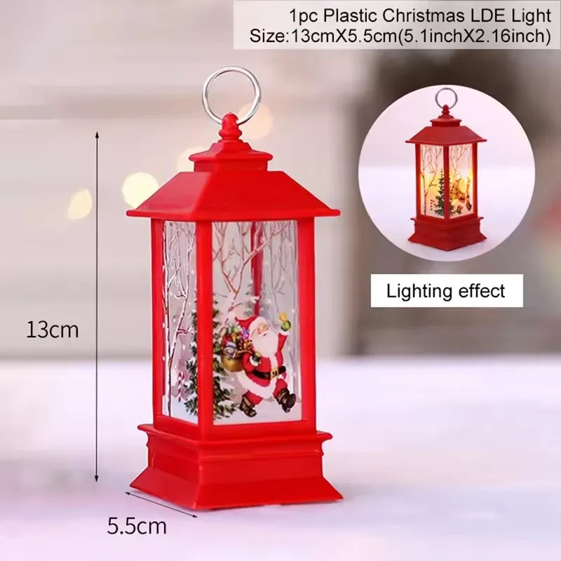 Christmas Lantern Light Merry Christmas Decorations for Home Christmas Tree Ornaments 2024 Navidad Xmas Gifts New Year 2026