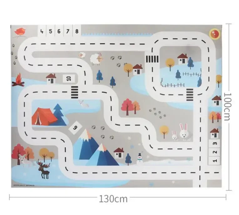 Baby Play Mat City Traffic Car Park Waterproof Parking Lot Kids Playmat Kids Rug Boy Girl Educational Toys for Children Map