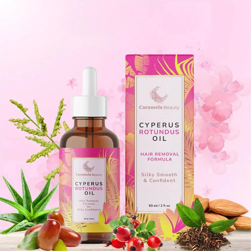 Cyperus Rotundus Oil Hair Growth Inhibitor Caramela Beauty Natural Hair Reduction Oil for Armpit Leg Arm Smooth Skin Care
