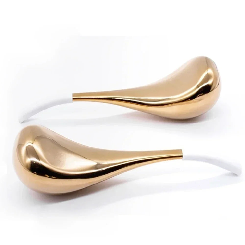 Ice Globes for Face 2PCS Luxury Rose Gold Cryo Sticks Face Roller Cold & Heat Relief Beauty Facial Massage Tools Birthday Gift