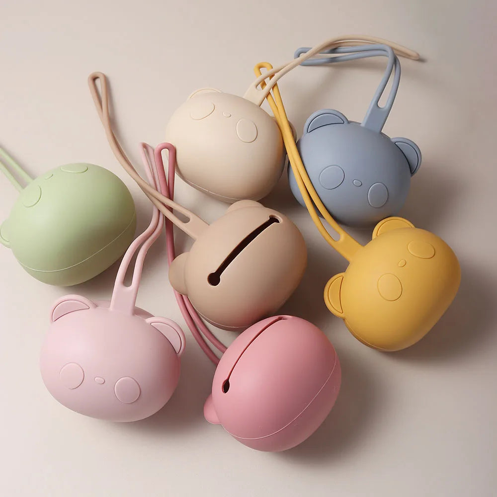Nuovo arrivo, best-seller: custodia per ciuccio in silicone a forma di panda, portaciuccio per neonati