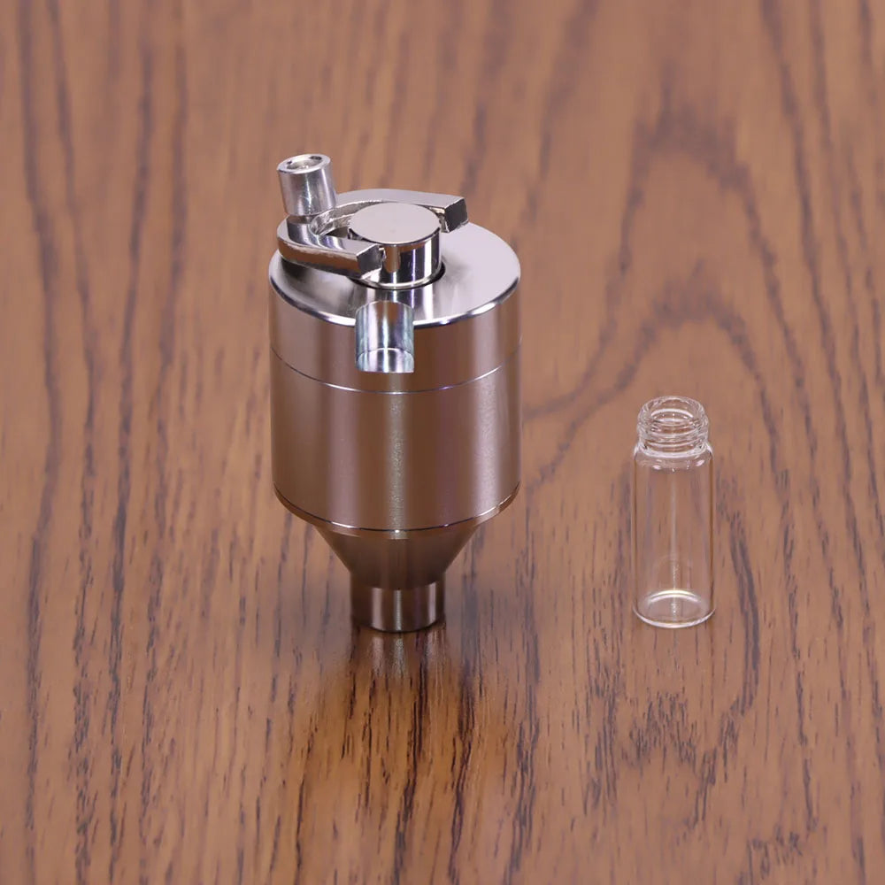 Large Diameter 46mm small size Diameter 43mm Hand Crusher Metal Grinder, Hand Crusher, Grinding Powder Bottom Funnel with Glass
