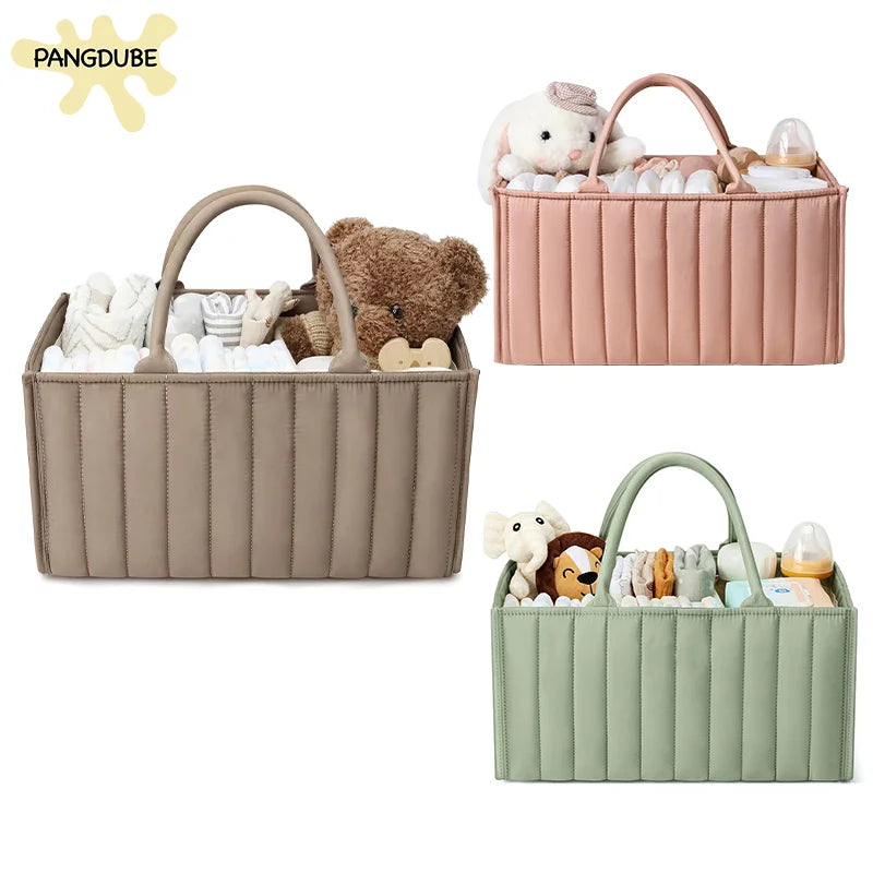 PANGDUBE Baby Diaper Bags Diaper Stackers & Caddies Nursery Organizer Basket Diaper Storage for Baby Things Mom Bag Nappy Bag