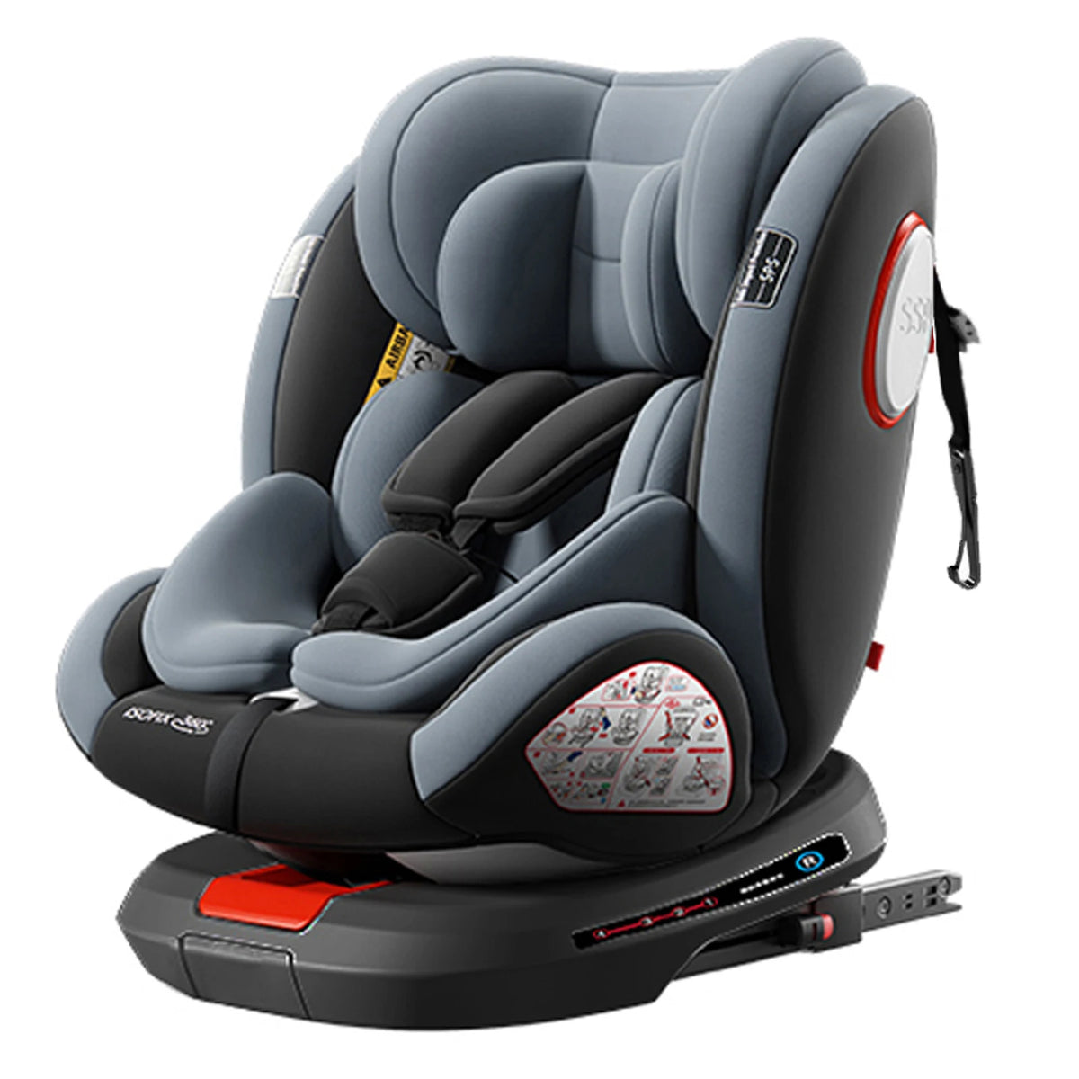 360° Swivel Baby Car Seat with Easy In Out Rotation ISOFIX I-Size R129 Child Seat 40-150cm 10-Position Headrest 4 Recline Angles Thick Padded Seat Side Impact Protection Rearward & Forward Facing for Infant Toddler Kids