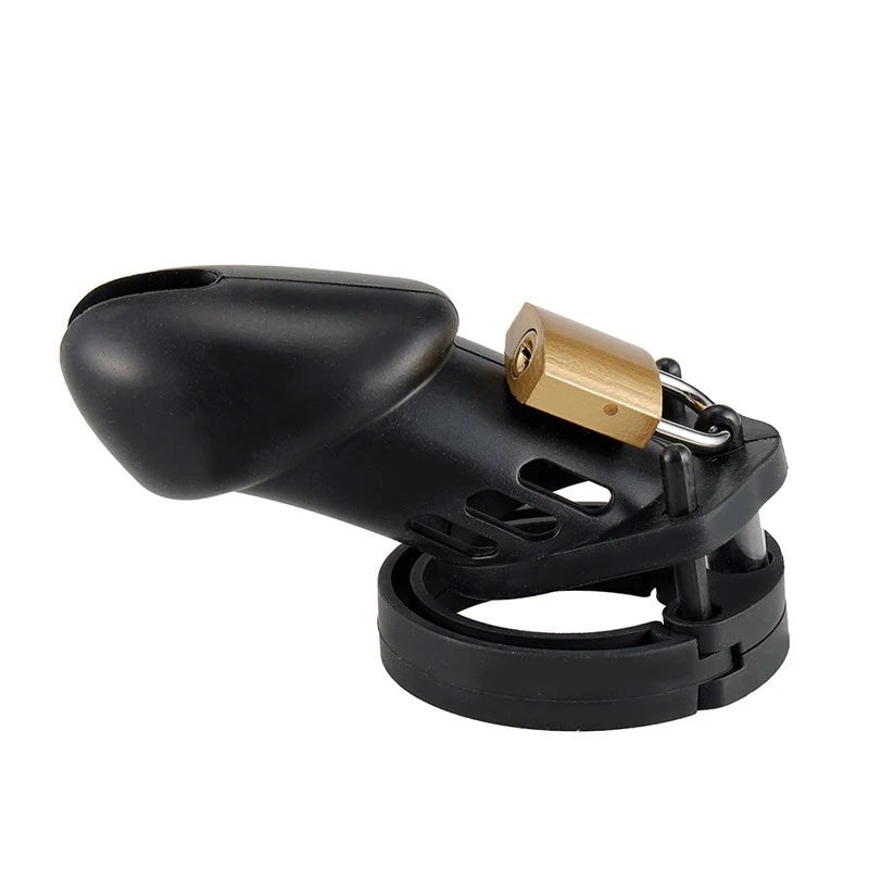 Silicone Urethra Chastity Lock with 5 Snap Ring Penis Bondage Adult Men's Chastity Cage Cock Restriction BDSM Abstainer Sextoys
