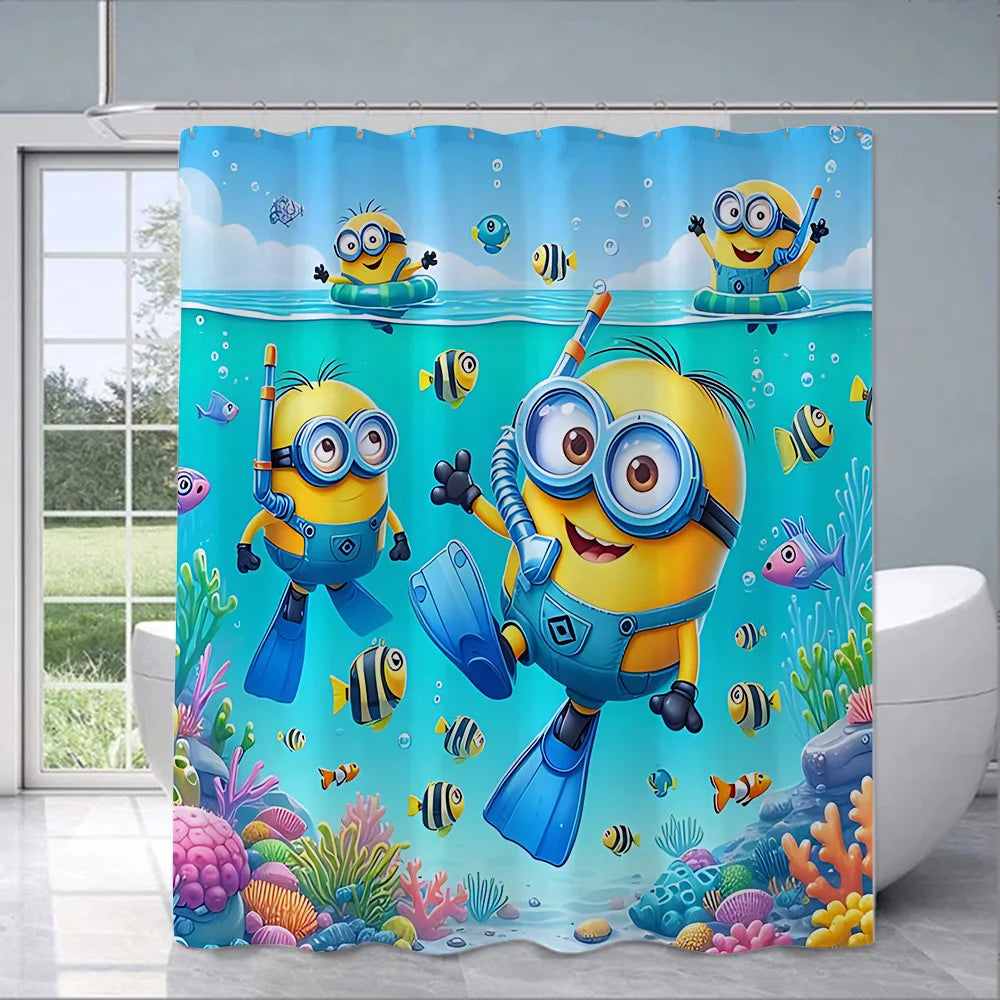 Shower For M-Minionss Curtain Waterproof Polyester Fabric Paint Colorful Bath Curtains Home Bathroom Decor Curtain With Hook