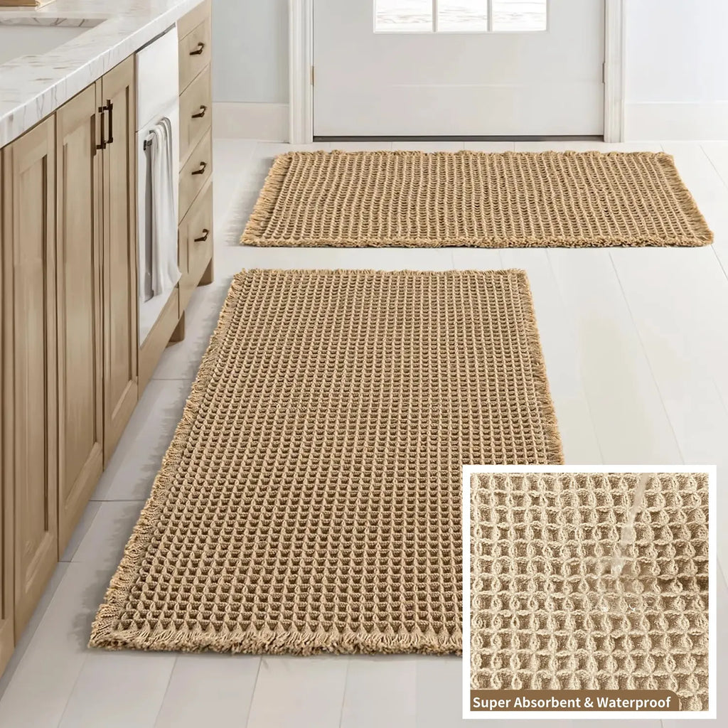 Tappetino da bagno super assorbente con retro antiscivolo, tappeto per doccia e vasca con texture a nido d'ape, tappetino da bagno ad asciugatura rapida per la protezione del pavimento