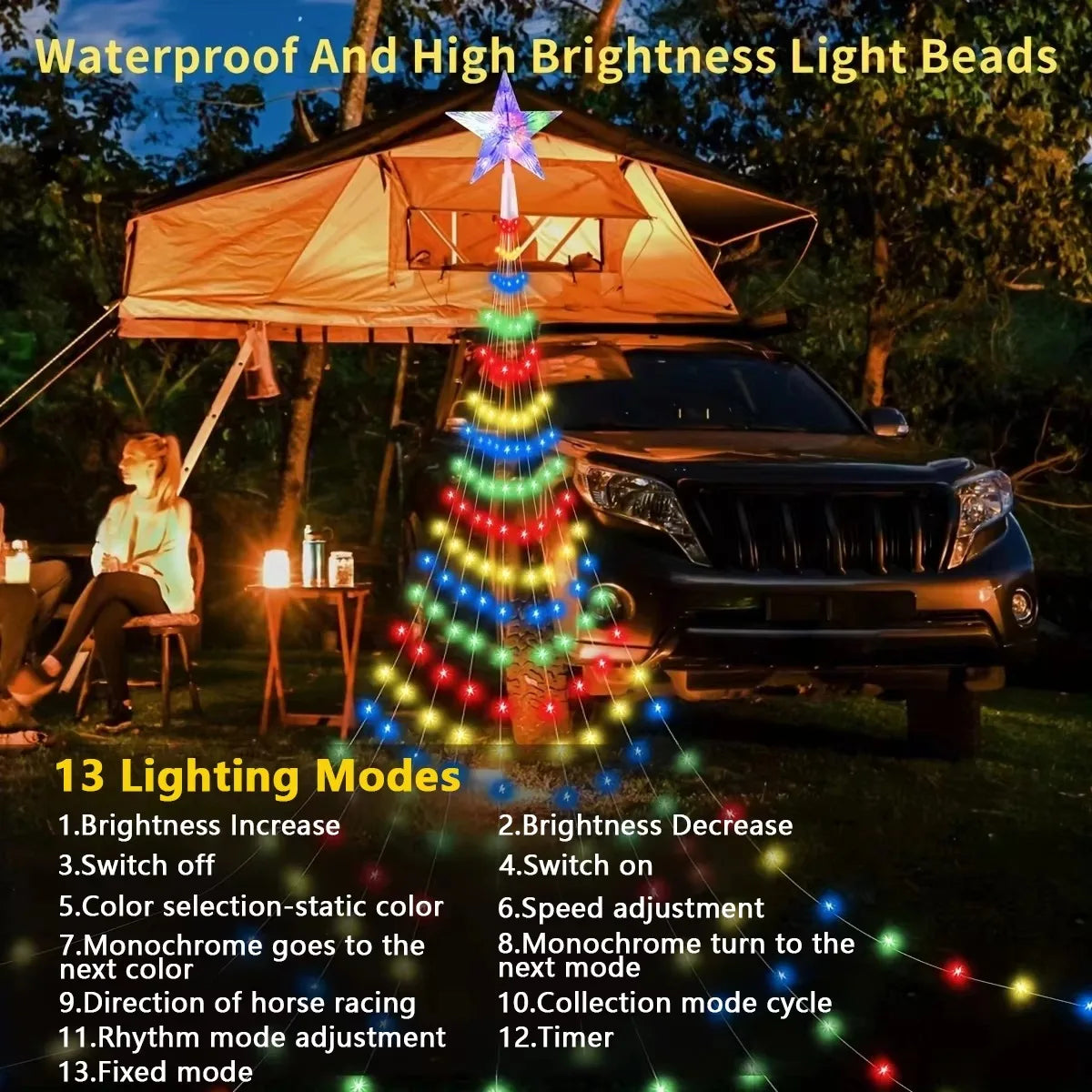 Smart Christmas Tree Lights Fairy LED Lights with Star Topper DIY Color Changing App Remote for Christmas Tree Decor 400LEDs