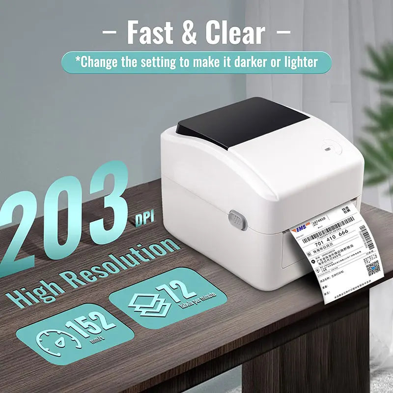 Xprinter 152MM/S Thermal Shipping Label Printer Barocde Sticker Printer 203DPI Printing Paper Width Between 25.4nm and 116mm