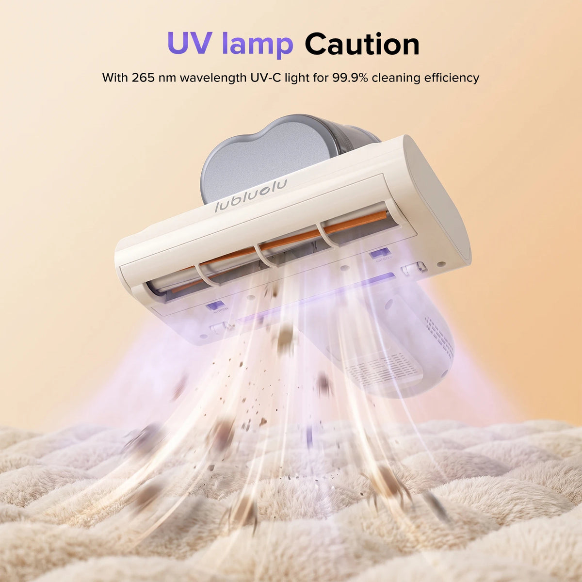 Lubluelu CM210 Wireless Vacuum Mite Removal Machine Handheld Bed Mattress Vacuum Cleaner with 15Kpa Suction UV-C Light Deep Robot Mites Cleaning