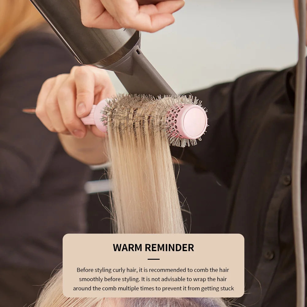Professional Round Blow-Dry Brush for Hairdressers, Professional Curling Hot Barrel Comb, 5 Sizes, Suitable for Creating Stylish Curly Hairstyles, Suitable for Women's Styling, Blow-Drying, Curling, Smoothing, Short Hair, Med