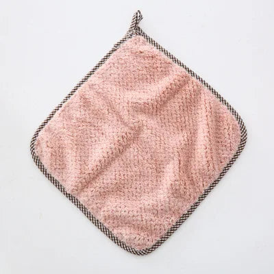 Kitchen Towels Hangable Cleaning Cloth for Tableware Dish Cloth Microfiber Absorbent Household Cleaning Towels