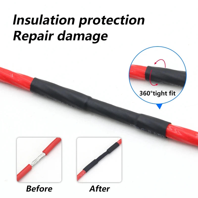 2:1/ 3:1/4:1 Heat Shrink Tube Set 73~900pcs Shrinkage Tubing Kit Cable Repair Protecter Wire Insulation Thermoresistant Sleeving