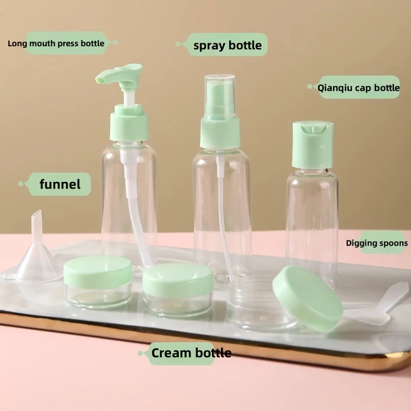 7pcs Travel Toiletry Bottle Set Refillable Leakproof Containers for Camping Gym Portable Lightweight Essentials