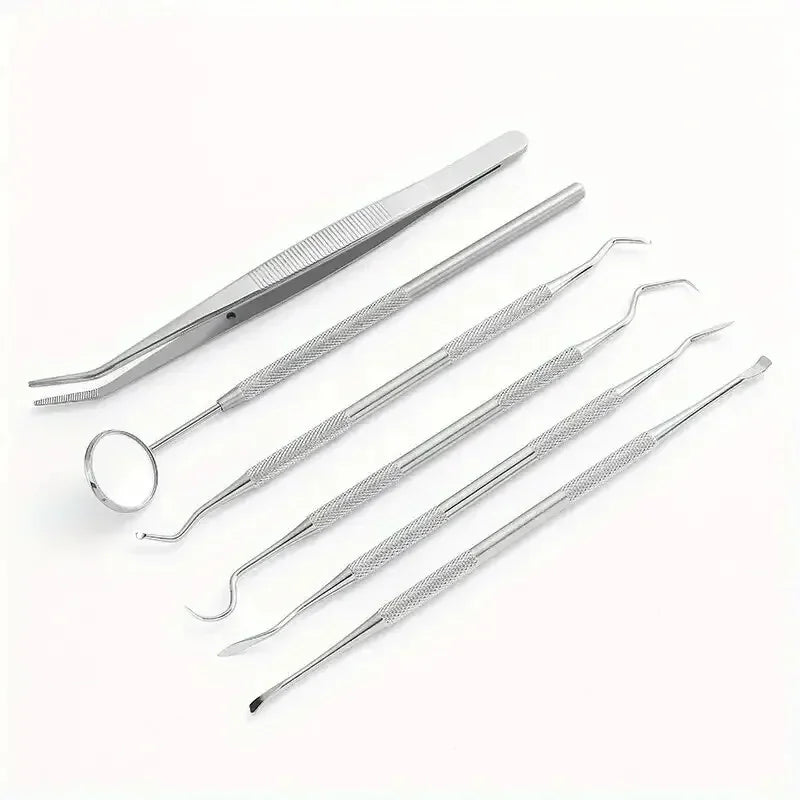 3-8P Stainless Steel Dentist Oral Tools Cleaning Flossing Tartar Removal Easy to Clean Not Easy to Break Dental Oral Mirror Care