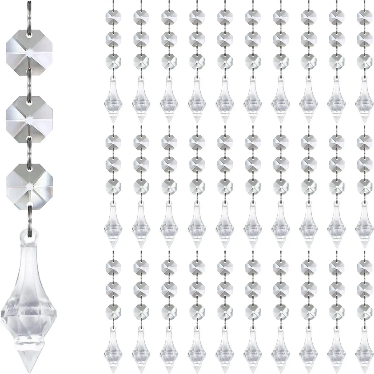 30pcs Christmas Tree Decorations Transparent Acrylic Crystal Hangings For Xmas New Year Wedding Venue Decor DIY Accessories