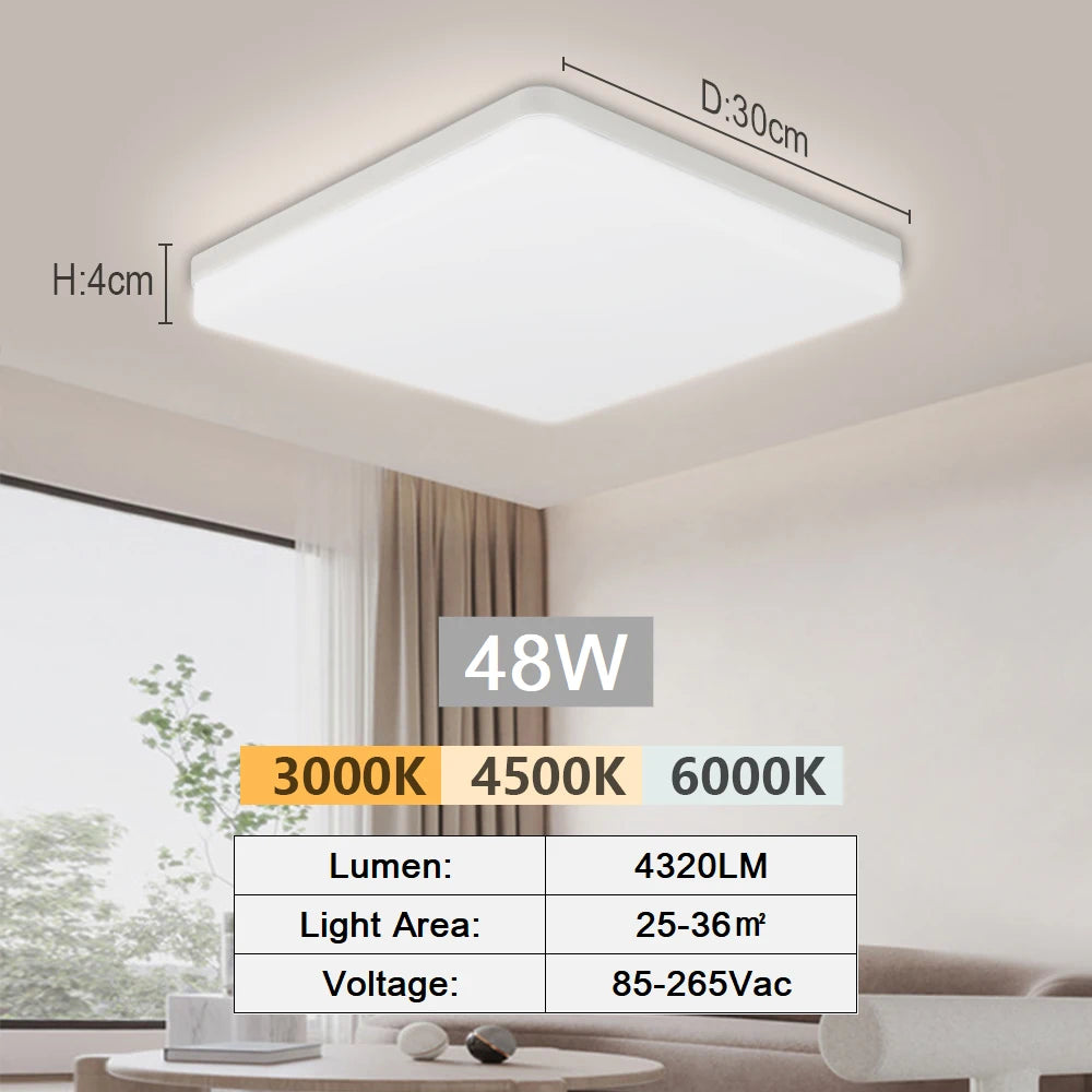 Round LED Ceiling Light Simple Square Ceiling Lights Modern Kitchen Ceiling Lighting Fixture Led Panel Lamp for Balcony Corridor