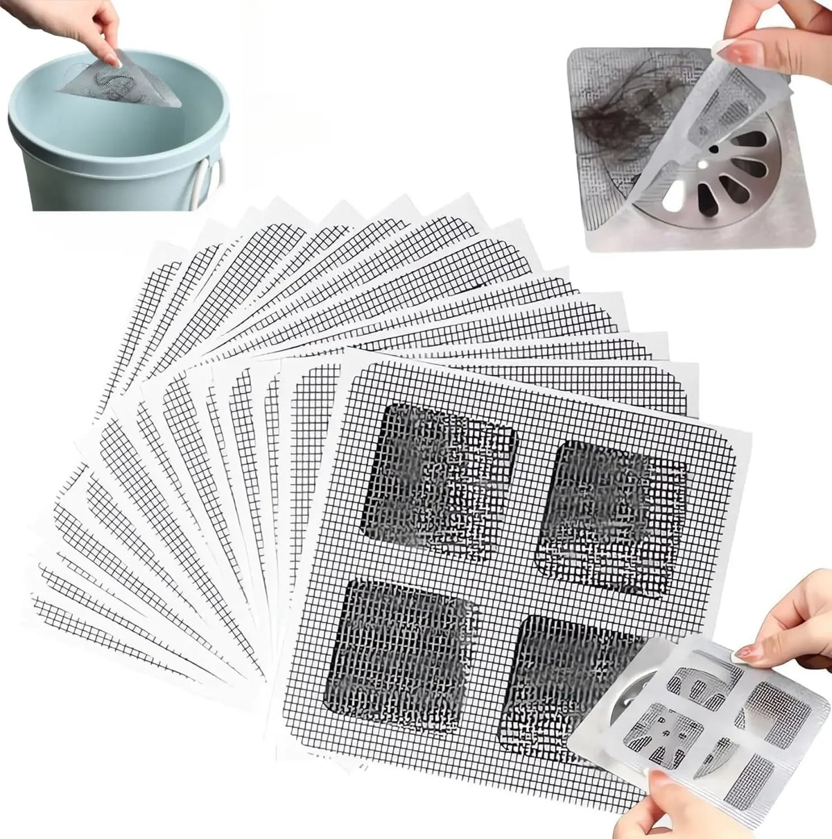 Disposable Hair Drain Catcher Mesh Anti-blocking Filter Floor Drain Sticker Shower Cover Kitchen Bathroom Sink Strainer Stopper