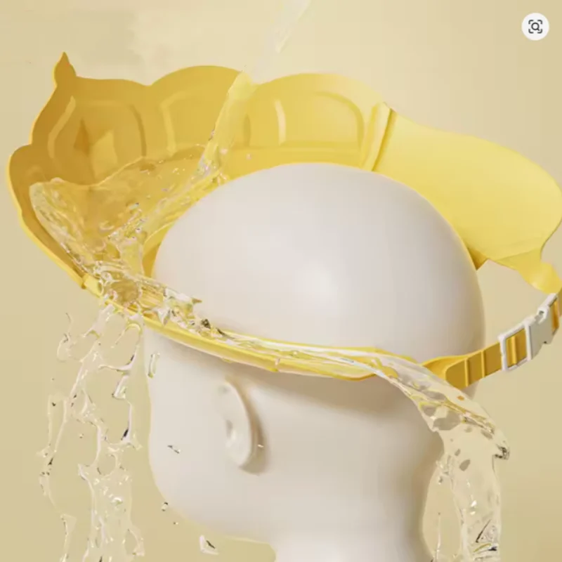 Baby Bath Cap Infant Ear Protection Kids Shampoo Shield Bath Head Cover Baby Shower Cap Adjustable Hair Wash Hat
