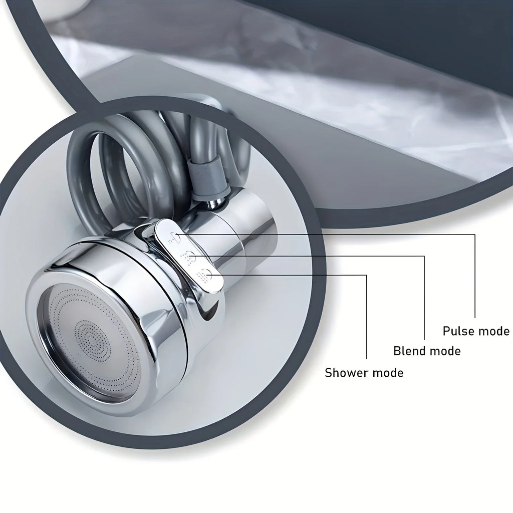 Universal Faucet Extender Tube Pull Out Aerator 3 Modes Splash-Proof Sprayer Faucet Nozzle Sink Cleaning Extension Flusher