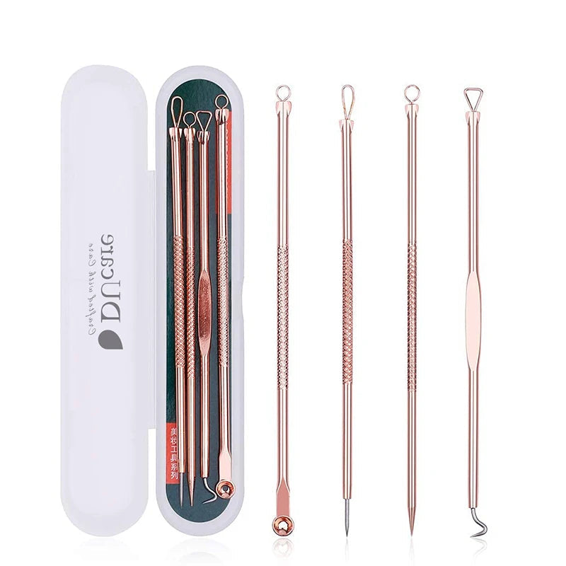 DUcare 4pcs Acne Blackhead Removal Needles Stainless steel Pimple Spot Extractor Acne Treatment Acne Needle Face Clean Care Tool