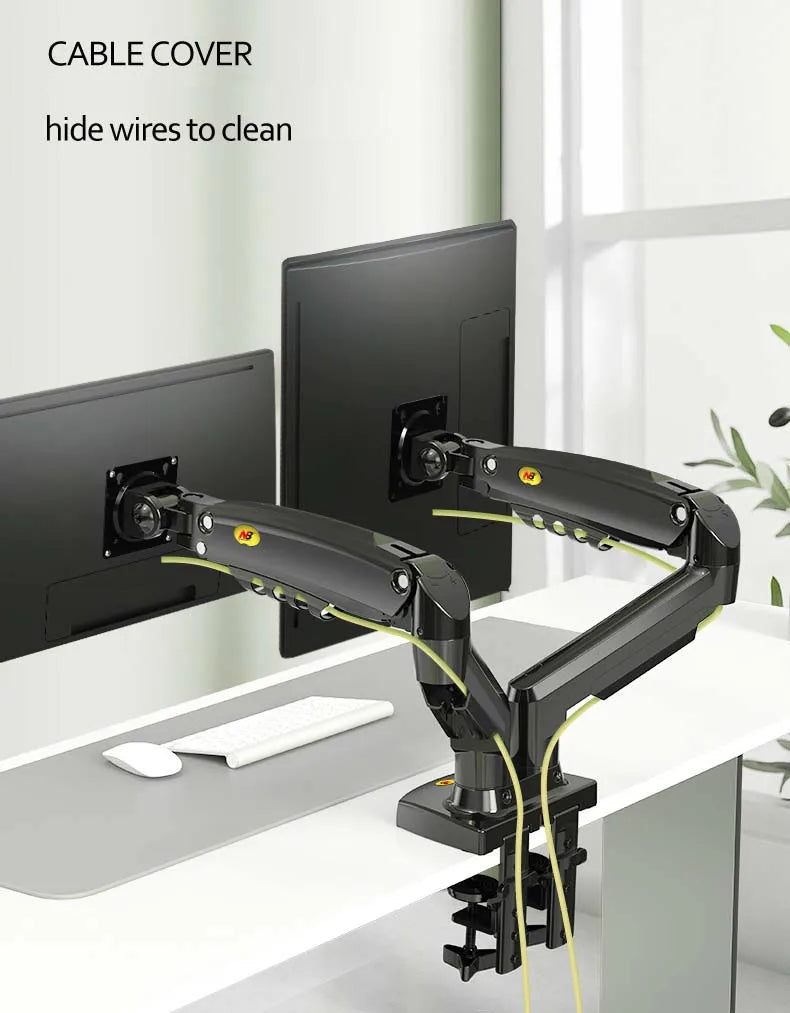 NB F160 10-17.3' Laptop Mount 360 Rotate 10-27' Air Press Full Motion Gas Strut LCD TV Table Screen Stand Monitor Desk Support