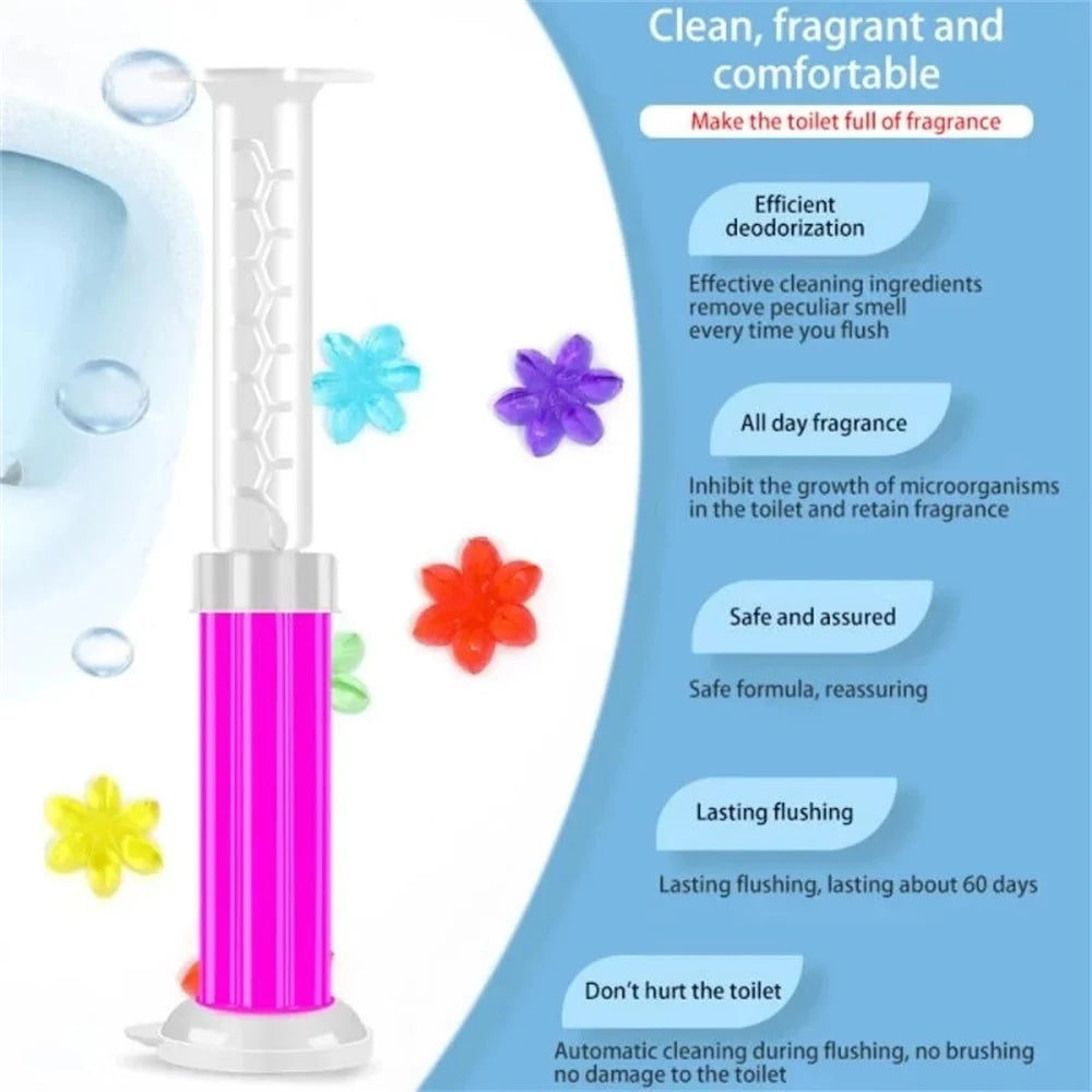 1/3/6/9PCS Multipack Flower Aroma Toilet Cleaning Gel, Toilet Deodorant Cleaner, Odor Remover, Household Cleaning Supplies
