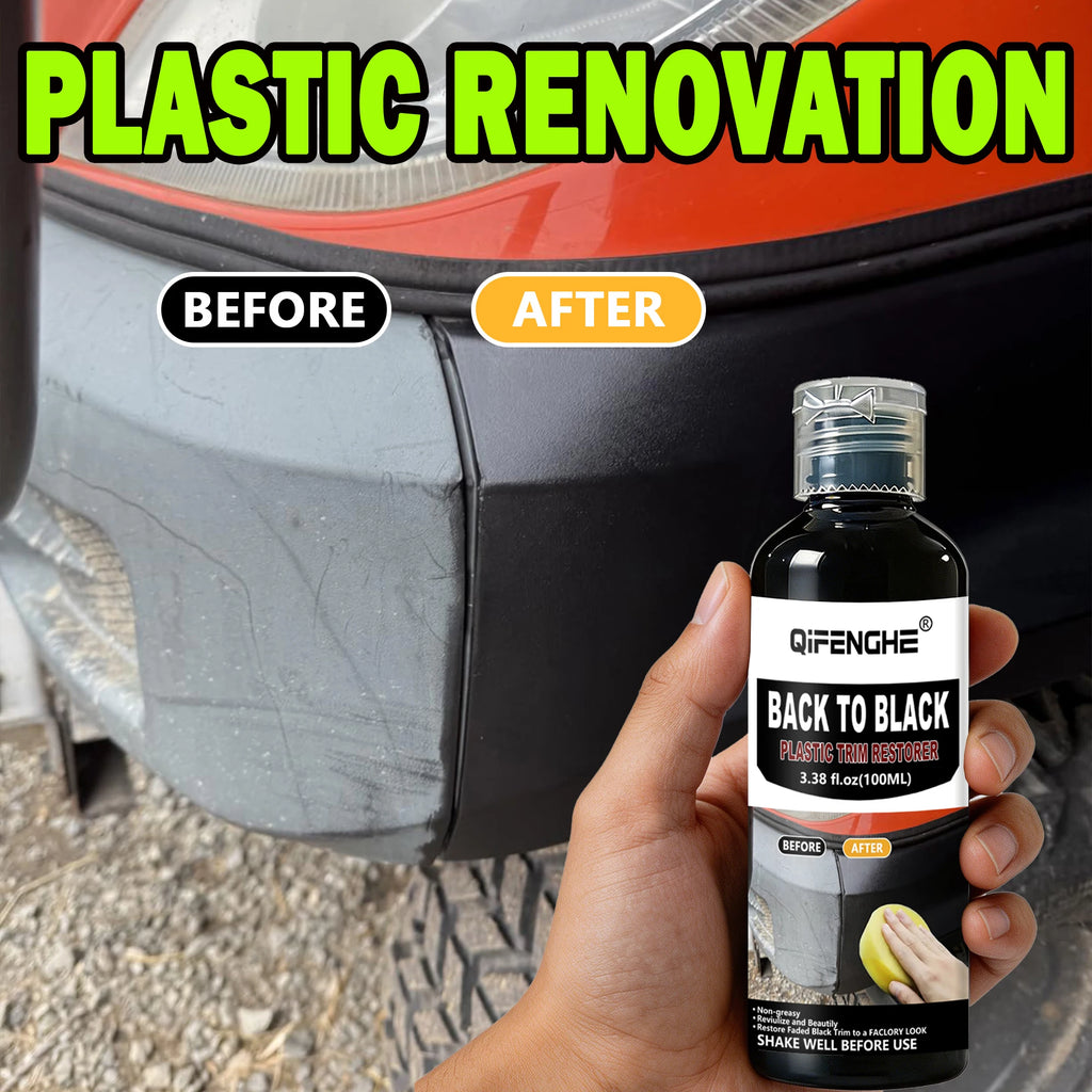 Black Trim Restorer - Lasts 6+ Months, Dye Infused Waterproof Plastic Restorer for Cars - Perfect for Faded Bumpers, Trim & Vinyl