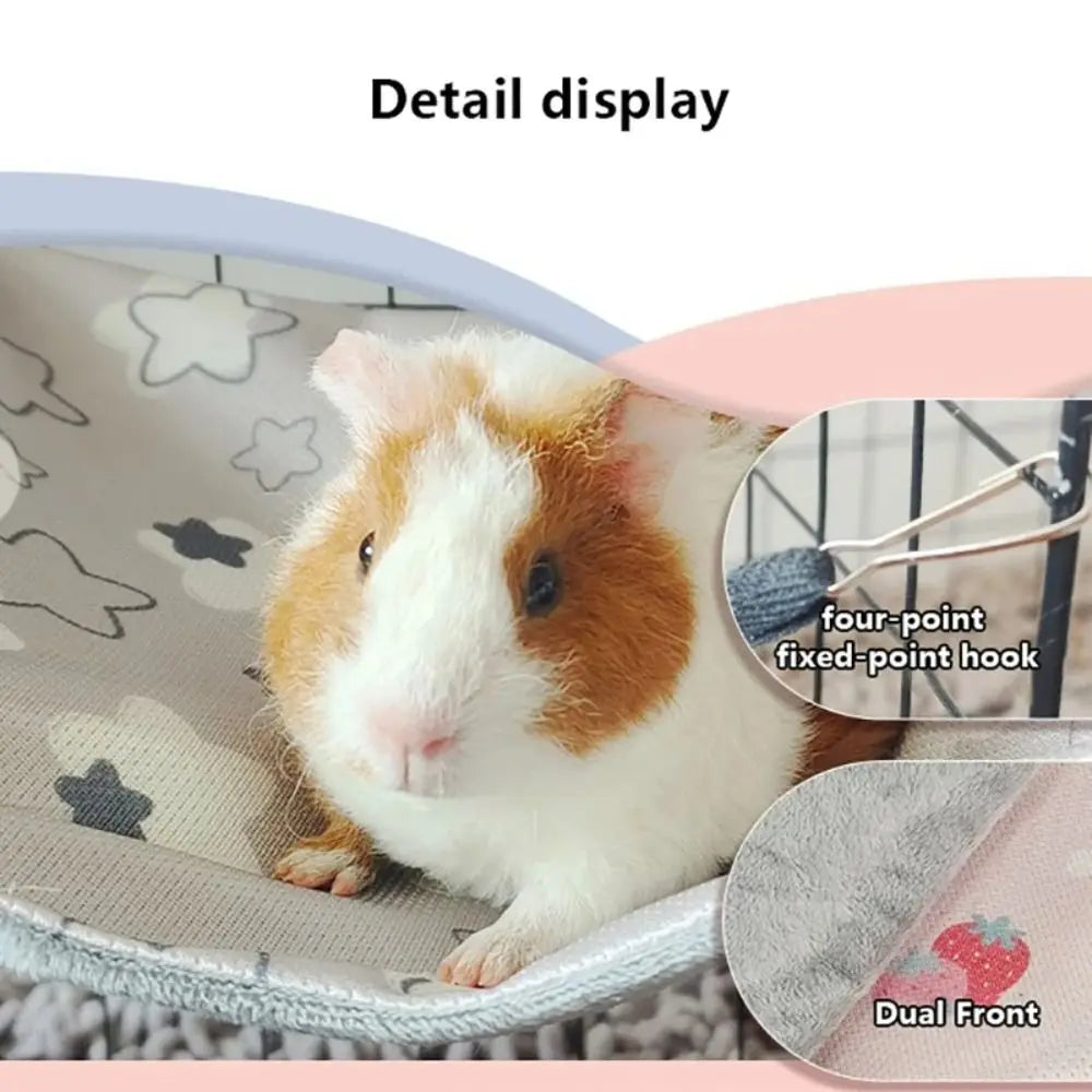 Creative Double-sided Guinea Pig Hammock Ice Silk Skin-Friendly Hamster Hammock Hanging Breathable Small Pet Supplies