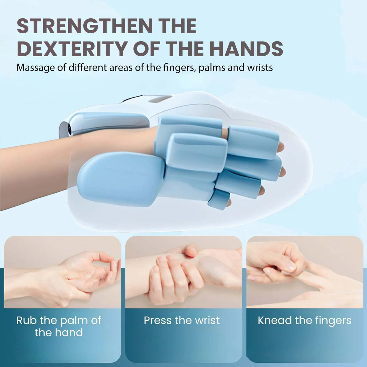 Electric Hand Massager with Heat & Compression 5 Speed Levels USB Rechargeable 2000mAh Hand Massage Machine for Arthritis Carpal Tunnel Syndrome Hand Pain Relief