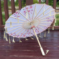 70cm Silk Fabric Tassel Umbrella Handheld Chinese Style Ancient Dance Umbrella Rainproof Decorative Classical Oil Paper Umbrella
