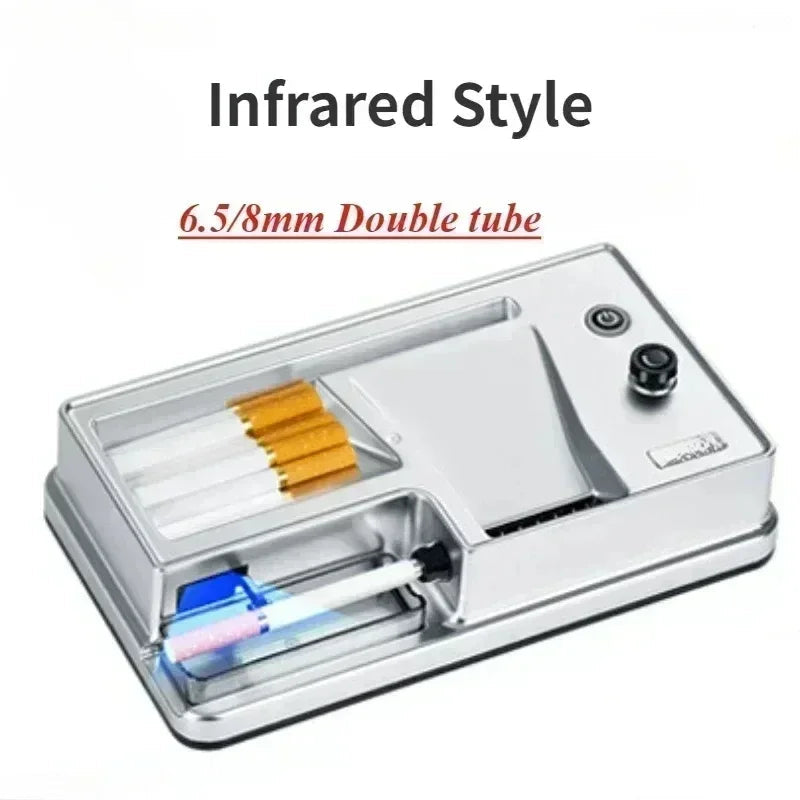 6.5/8mm Tube Electric Cigarette Rolling Machine Infrared Sensing Injector Tobacco Filling Auto Cigarette Maker Smoking Accessory