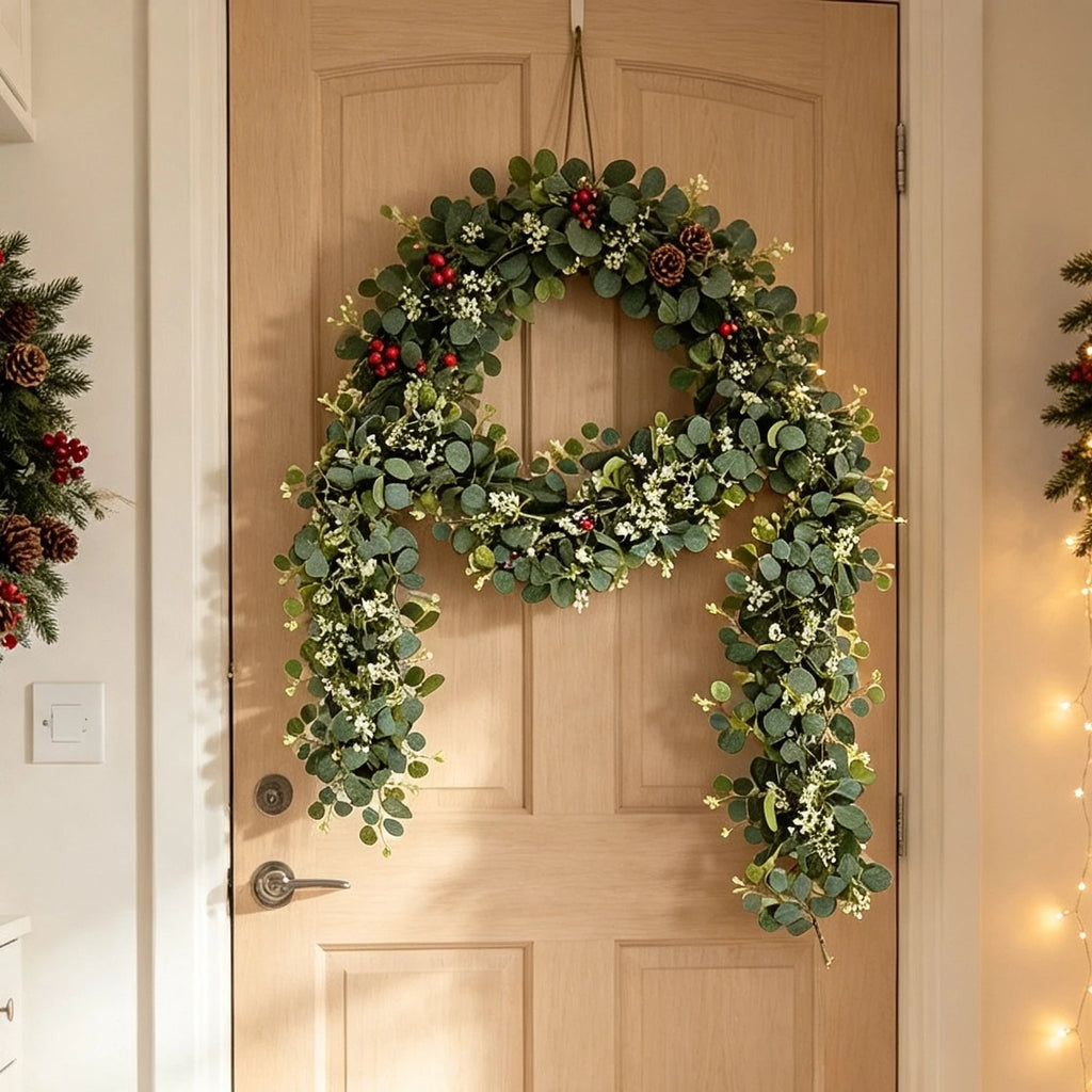Artificial Greenery Foliage Vine Plant Christmas Outdoor Holiday Party Store Wedding Garland Home Wall Arch DIY Decorative Gifts