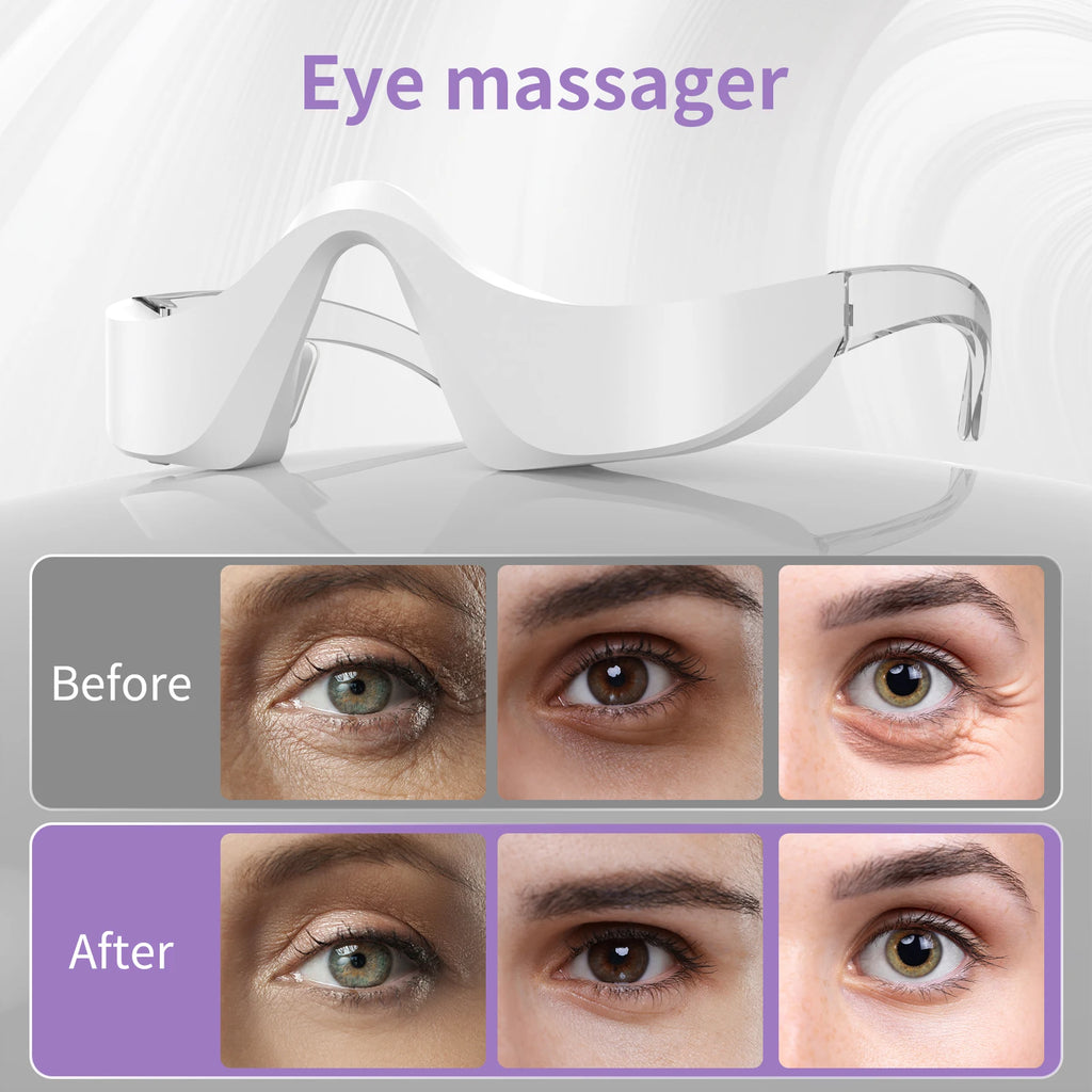3 Color LED Under Eye Beauty Device 3D Microcurrent Contour Eye Massager Rechargeable Eye Mask for Eye Bag Puffiness Fine Lines