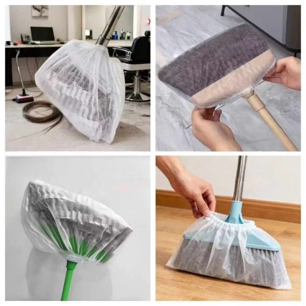 50/100pcs Disposable Broom Cover Portable Non-woven Fabric Dust Cover Dust Adsorption Electrostatic Clean The Broom Cover
